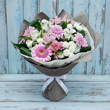 Букет цветов из:  Герберы, Альстромерии и Хризантемы в Приобье