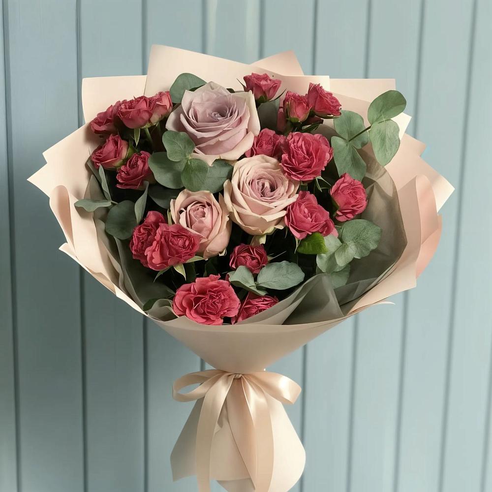 Букет цветов из: Гвоздики и Розы в Приобье