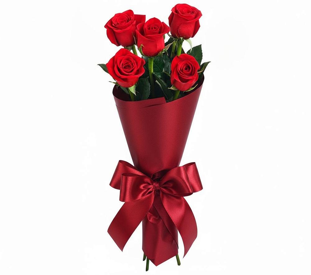 Букет 5 Красных роз Эдлесс Лав в Приобье