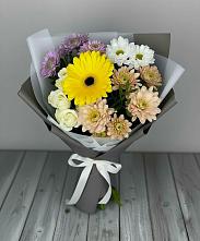 Букет цветов из:  Розы, Герберы и Хризантемы #REPLACE_PRED# Приобье