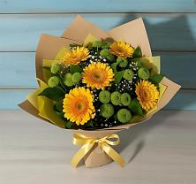 Букет цветов из:  Герберы и Хризантемы в Приобье