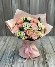 Букет цветов из:  Гвоздики, Розы и Хризантемы в Приобье