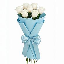 Букет 7 белых роз Проуд в Приобье