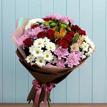 Букет цветов из:  Розы, Хризантемы и Альстромерии в Приобье