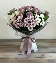 Букет цветов из:  Хризантемы и Розы в Приобье