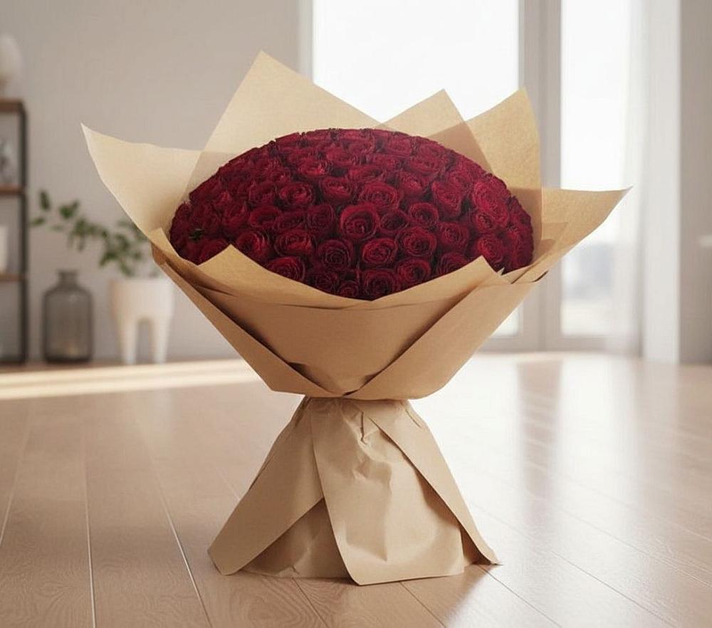 Букет 101 Красная роза в Приобье