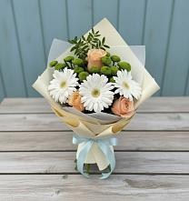 Букет цветов из:  Герберы, Розы и Хризантемы #REPLACE_PRED# Приобье
