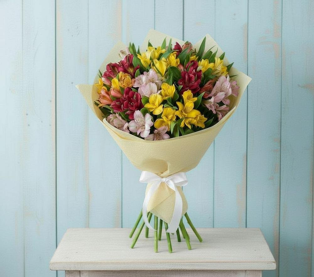 Букет цветов из: Альстромерии в Приобье