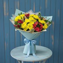 Букет цветов из:  Альстромерии и Хризантемы в Приобье