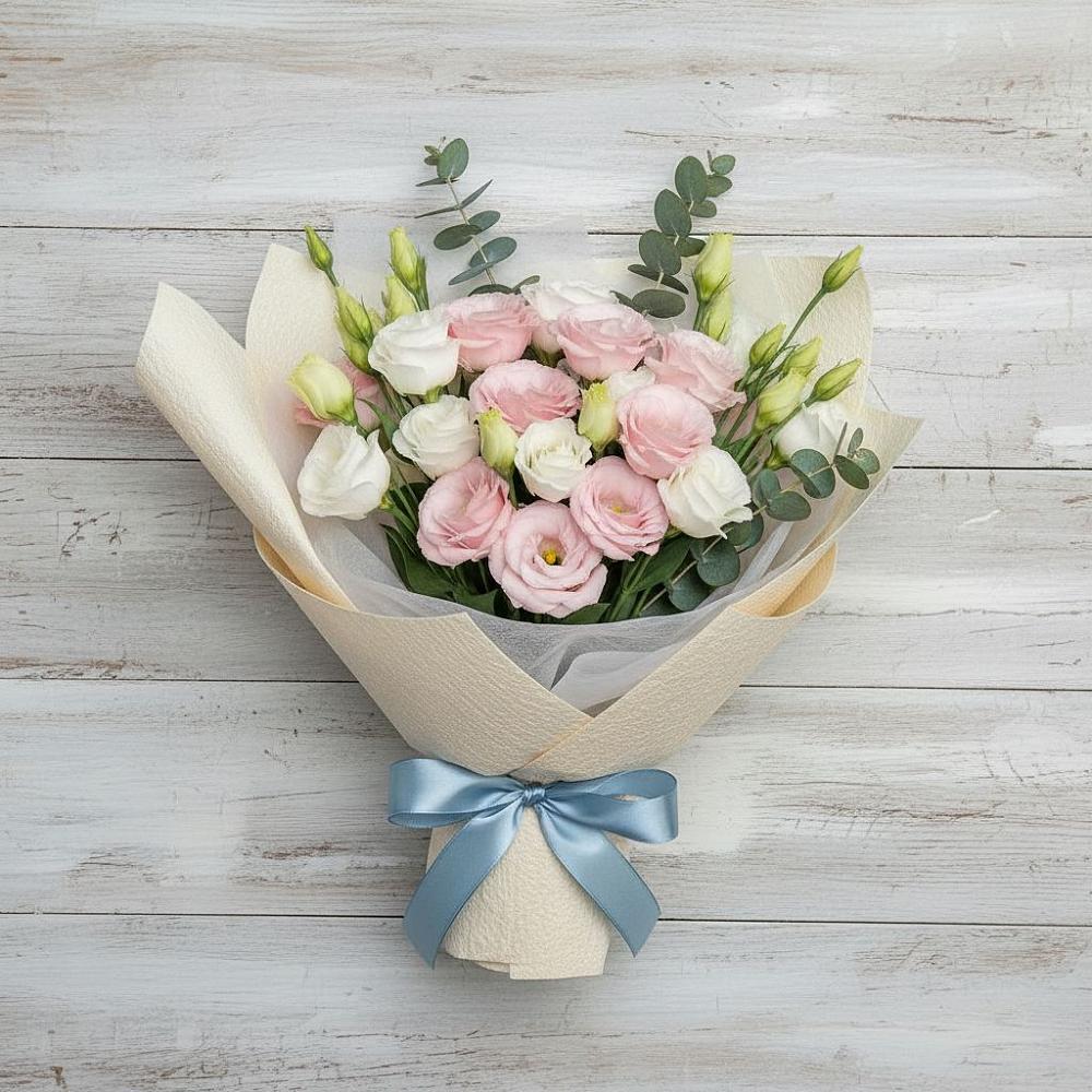 Букет цветов из: Лизиантусы в Приобье